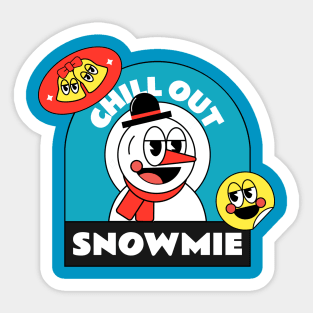 Chill Out Snowmie Design Sticker